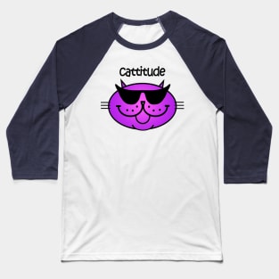 Cattitude 2 - Purple Haze Baseball T-Shirt